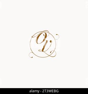 OV uniquely wedding logo symbol of your marriage and you can use it on your wedding stationary Stock Vector