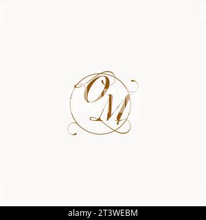 OM uniquely wedding logo symbol of your marriage and you can use it on your wedding stationary Stock Vector