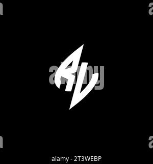 RV monogram esport logo design with cool shape concept in vector Stock Vector