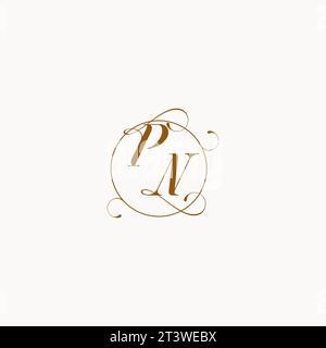 PN uniquely wedding logo symbol of your marriage and you can use it on your wedding stationary Stock Vector