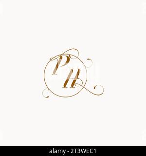 PH uniquely wedding logo symbol of your marriage and you can use it on your wedding stationary Stock Vector