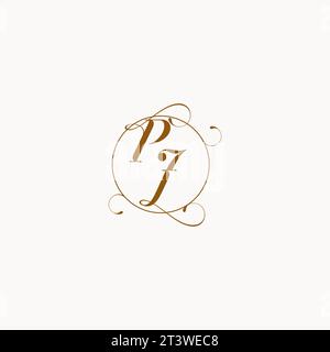 PJ uniquely wedding logo symbol of your marriage and you can use it on your wedding stationary Stock Vector