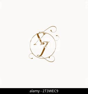 XJ uniquely wedding logo symbol of your marriage and you can use it on your wedding stationary Stock Vector