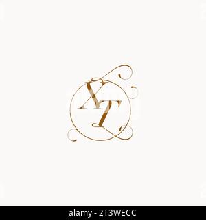 XT uniquely wedding logo symbol of your marriage and you can use it on your wedding stationary Stock Vector