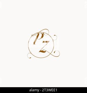 PZ uniquely wedding logo symbol of your marriage and you can use it on your wedding stationary Stock Vector