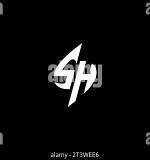 SH monogram esport logo design with cool shape concept in vector Stock Vector
