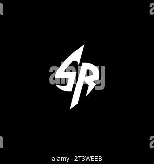 SR monogram esport logo design with cool shape concept in vector Stock Vector