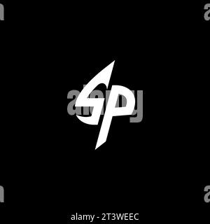 SP monogram esport logo design with cool shape concept in vector Stock Vector