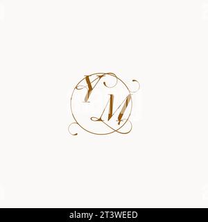YM uniquely wedding logo symbol of your marriage and you can use it on your wedding stationary Stock Vector