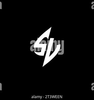 SV monogram esport logo design with cool shape concept in vector Stock Vector