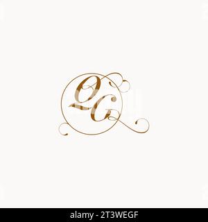 QG uniquely wedding logo symbol of your marriage and you can use it on your wedding stationary Stock Vector
