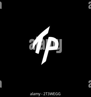 TP monogram esport logo design with cool shape concept in vector Stock Vector