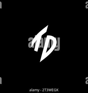 TD monogram esport logo design with cool shape concept in vector Stock Vector