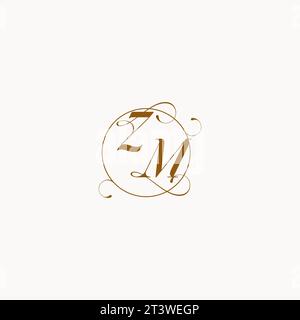 ZM uniquely wedding logo symbol of your marriage and you can use it on your wedding stationary Stock Vector