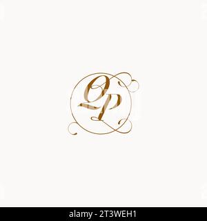 QP uniquely wedding logo symbol of your marriage and you can use it on your wedding stationary Stock Vector