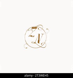 ZN uniquely wedding logo symbol of your marriage and you can use it on your wedding stationary Stock Vector