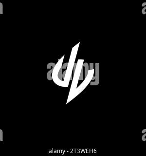 UV monogram esport logo design with cool shape concept in vector Stock Vector