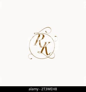 RK uniquely wedding logo symbol of your marriage and you can use it on your wedding stationary Stock Vector