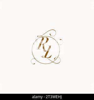 RL uniquely wedding logo symbol of your marriage and you can use it on your wedding stationary Stock Vector
