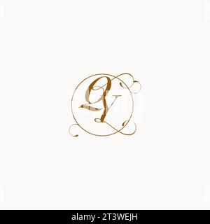 QY uniquely wedding logo symbol of your marriage and you can use it on your wedding stationary Stock Vector