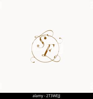 SF uniquely wedding logo symbol of your marriage and you can use it on your wedding stationary Stock Vector