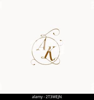 AK uniquely wedding logo symbol of your marriage and you can use it on your wedding stationary Stock Vector