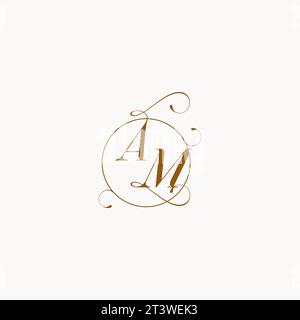 AM uniquely wedding logo symbol of your marriage and you can use it on your wedding stationary Stock Vector