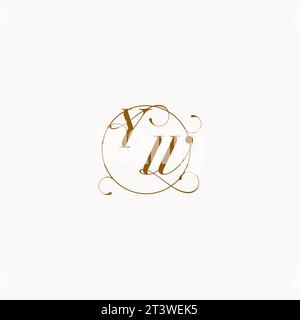 YW uniquely wedding logo symbol of your marriage and you can use it on your wedding stationary Stock Vector
