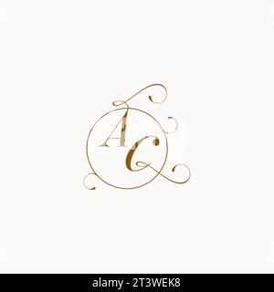 AC uniquely wedding logo symbol of your marriage and you can use it on your wedding stationary Stock Vector