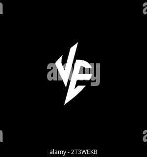 VE monogram esport logo design with cool shape concept in vector Stock Vector