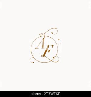 AF uniquely wedding logo symbol of your marriage and you can use it on your wedding stationary Stock Vector