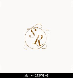 SR uniquely wedding logo symbol of your marriage and you can use it on your wedding stationary Stock Vector