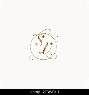 SV uniquely wedding logo symbol of your marriage and you can use it on your wedding stationary Stock Vector