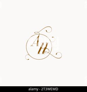 AH uniquely wedding logo symbol of your marriage and you can use it on your wedding stationary Stock Vector