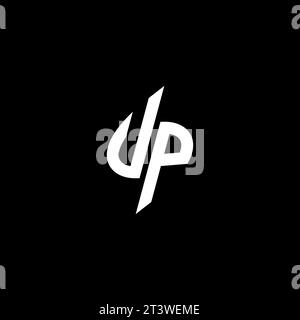 UP monogram esport logo design with cool shape concept in vector Stock Vector
