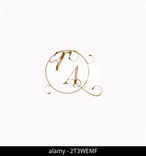 TA uniquely wedding logo symbol of your marriage and you can use it on your wedding stationary Stock Vector