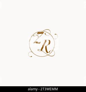 ZR uniquely wedding logo symbol of your marriage and you can use it on your wedding stationary Stock Vector