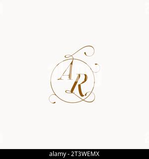 AR uniquely wedding logo symbol of your marriage and you can use it on your wedding stationary Stock Vector