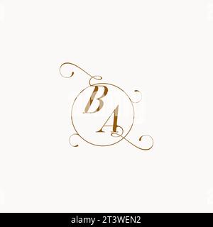BA uniquely wedding logo symbol of your marriage and you can use it on your wedding stationary Stock Vector