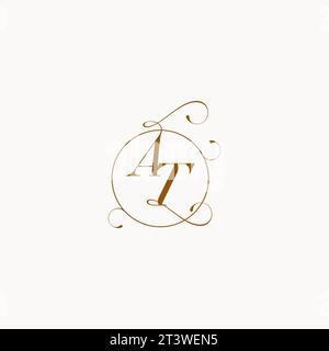 AT uniquely wedding logo symbol of your marriage and you can use it on your wedding stationary Stock Vector