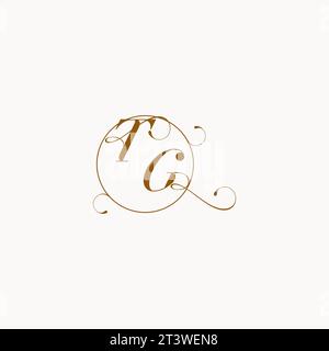 TG uniquely wedding logo symbol of your marriage and you can use it on your wedding stationary Stock Vector