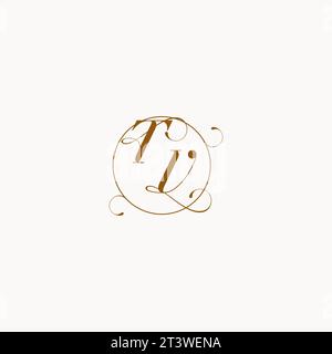 TV uniquely wedding logo symbol of your marriage and you can use it on your wedding stationary Stock Vector