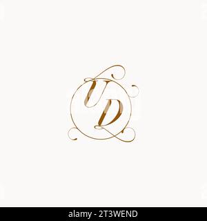 UD uniquely wedding logo symbol of your marriage and you can use it on your wedding stationary Stock Vector