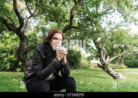 John Levén, bass player in the Swedish rock band Europe, photographed in Stockholm, Sweden, on October 18, 2023.Photo: Mikaela Landeström / TT / Code Stock Photo