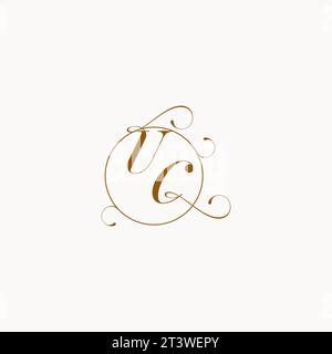 UC uniquely wedding logo symbol of your marriage and you can use it on your wedding stationary Stock Vector