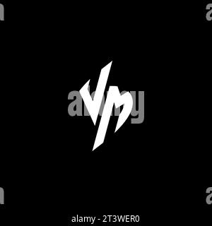 VM monogram esport logo design with cool shape concept in vector Stock Vector