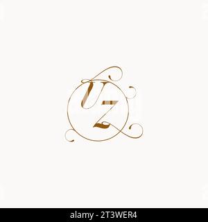 UZ uniquely wedding logo symbol of your marriage and you can use it on your wedding stationary Stock Vector