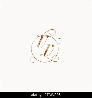 UV uniquely wedding logo symbol of your marriage and you can use it on your wedding stationary Stock Vector