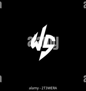 WS monogram esport logo design with cool shape concept in vector Stock Vector