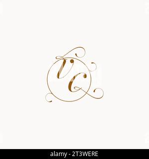 VC uniquely wedding logo symbol of your marriage and you can use it on your wedding stationary Stock Vector